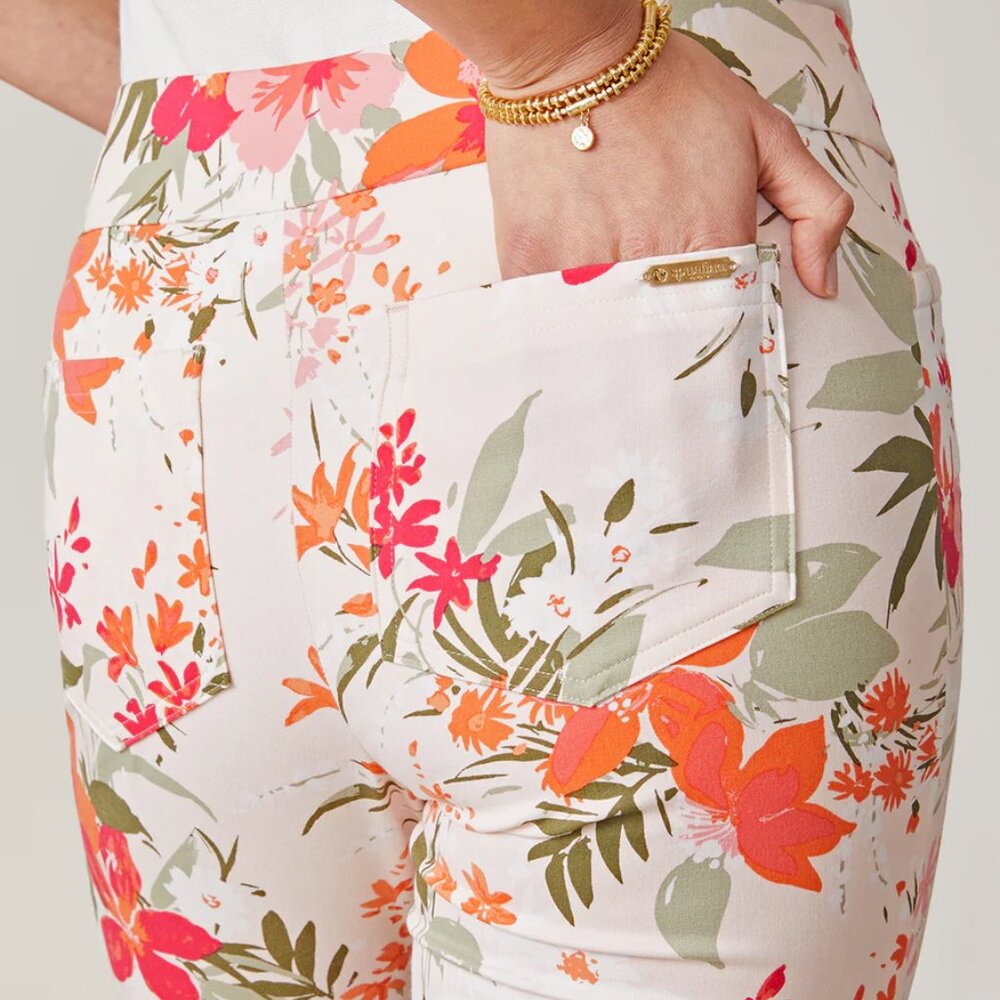 Spartina 449 Maren Pull-On Pant Pink Tropical Alljoy Landing Tropical Floral XL - Picture 3 of 8